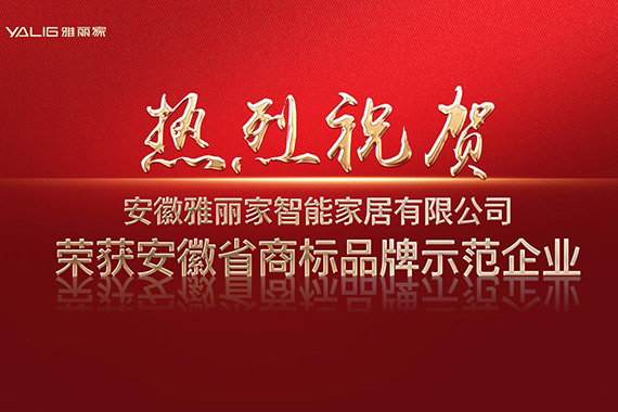 热烈祝贺雅丽家荣获“安徽省商标品牌示范企业”称号